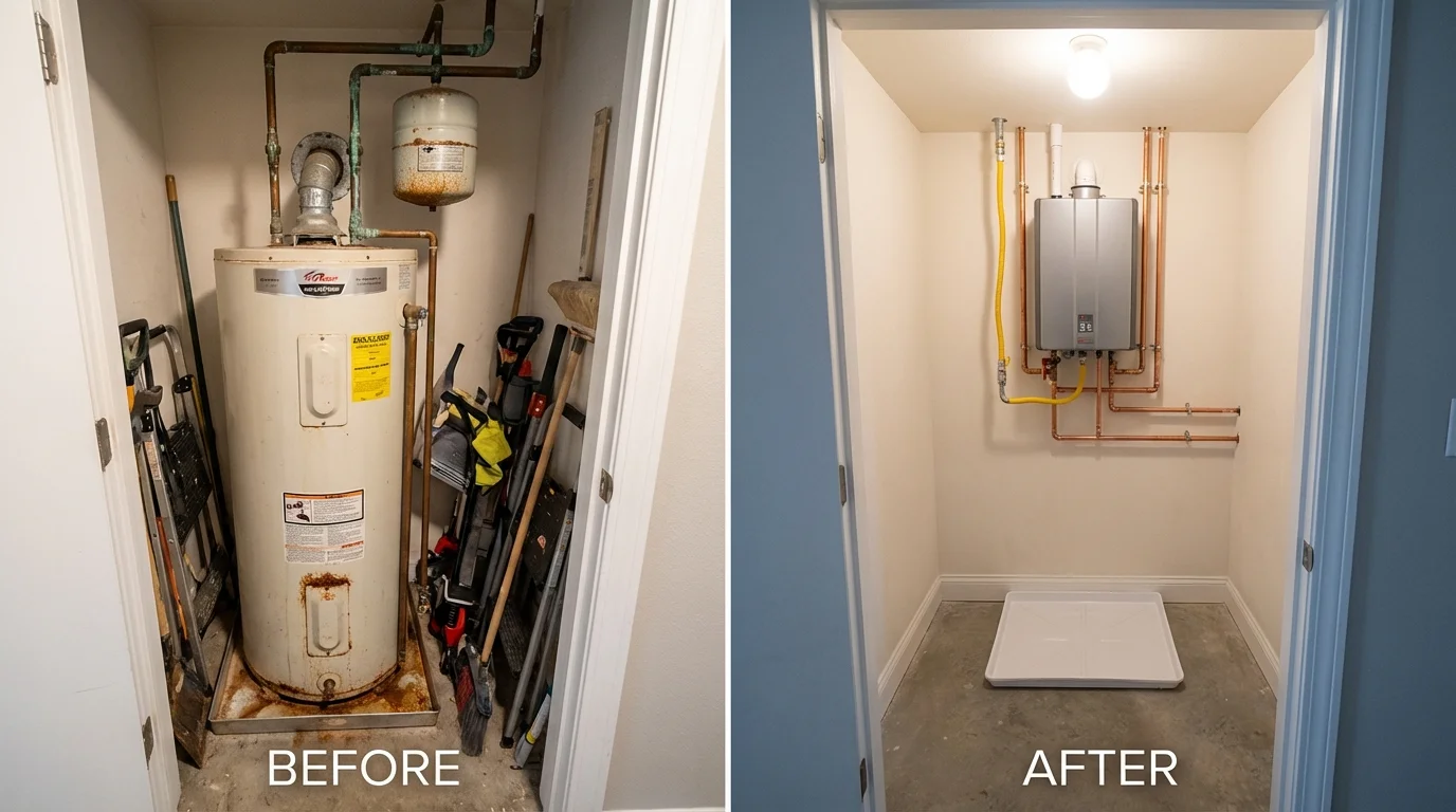 Tank water heater versus wall-mounted tankless unit comparison for Nutley, NJ homeowners